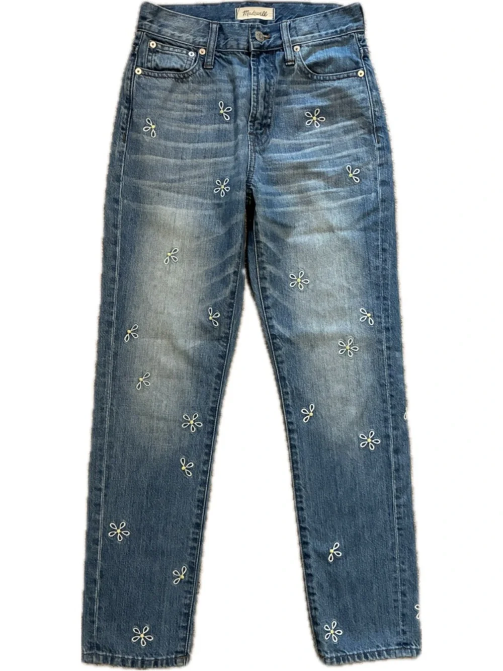Madewell Jeans Women’s 24 Blue Embroidered The Perfect Summer Jean LIKE NEW!